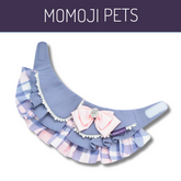 Momoji Madeleine Bib - ชุดหมาแมวออกงาน ชุดผู้หญิง มีกระโปรง สีชมพูขาว สีเทาชมพู สำหรับสัตว์เลี้ยง